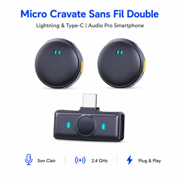 Micro cravate professionnel pour iPhone Android et tablette