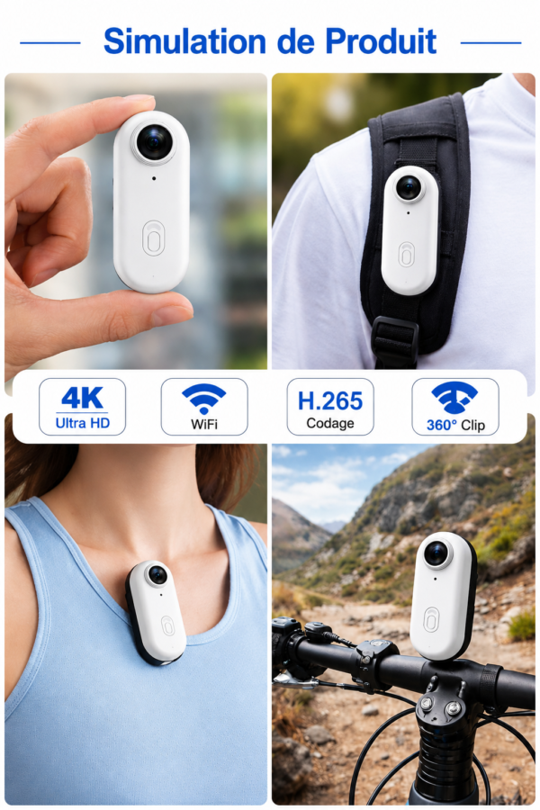 Caméra d'action WiFi pour moto et vélo