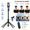 selfie stick avec ring light led et trépied