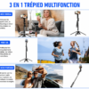 Stabilisateur smartphone intelligent avec rotation 360 degrés