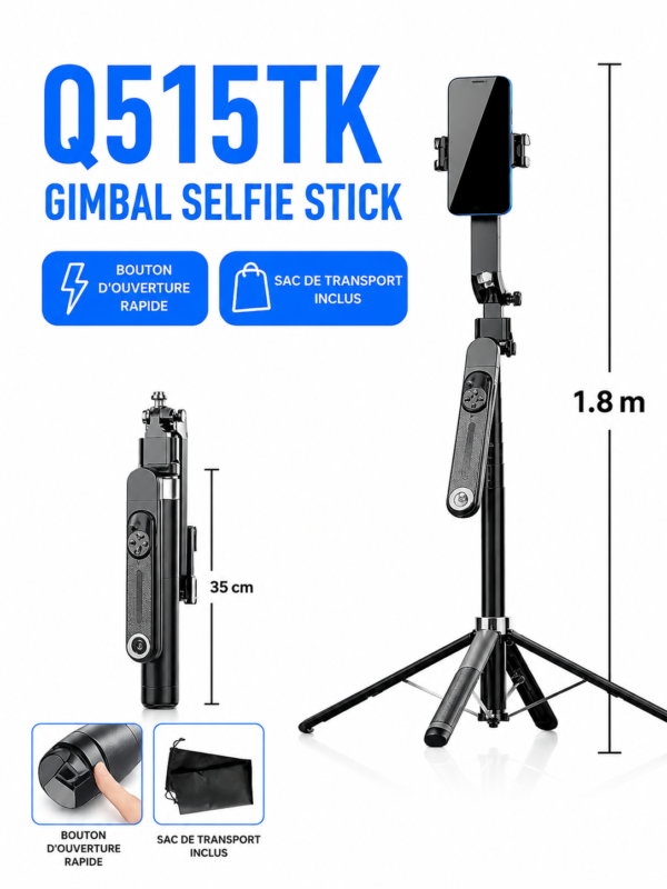Gimbal Bluetooth pour TikTok YouTube et Instagram Reels