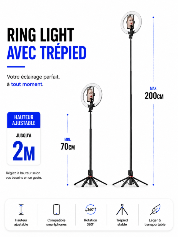 support smartphone extensible 2.3m
