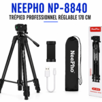 Trépied Professionnel Neepho NP-8840 réglable jusqu'à 178 cm
