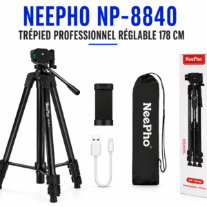 Trépied Professionnel Neepho NP-8840 réglable jusqu'à 178 cm