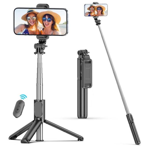 Selfie Stick Bluetooth JC-22 – Trépied Extensible 1.85M avec Télécommande pour Smartphone (Android & iOS)
