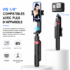 Trépied selfie stick portable pour créateurs de contenu et influenceurs