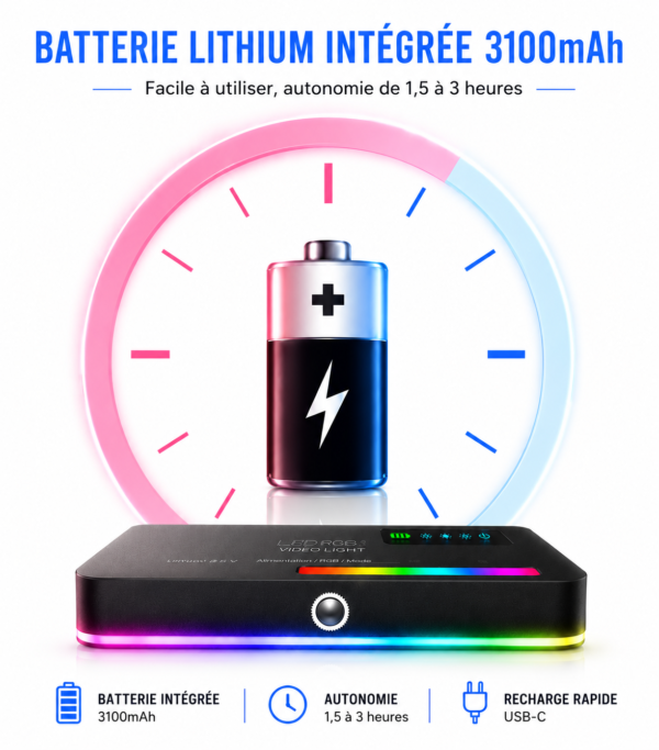 Mini panneau LED RGB Vencor M160 avec diffuseur et grille honeycomb
