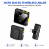 Microphone Bluetooth F9 Plug and Play compatible USB-C et Lightning
