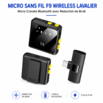 Microphone Bluetooth F9 Plug and Play compatible USB-C et Lightning