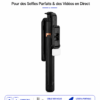 Selfie Stick Bluetooth JC-22 extensible jusqu'à 1,85 m avec télécommande