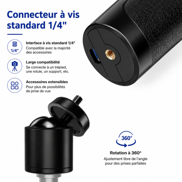 Tube lumineux RGB rechargeable pour photographie et tournage vidéo