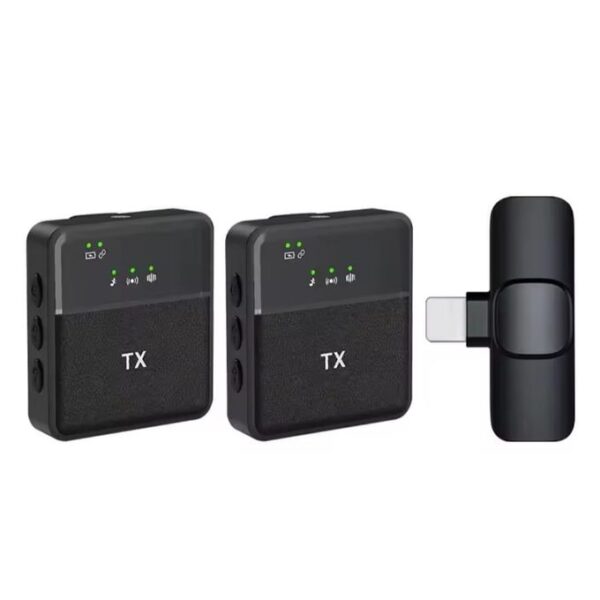 Micro sans fil Lavalier SX8 Double – 2 Micros Cravate USB-C & Lightning avec Réduction de Bruit