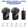 Micro cravate sans fil F11-2 compatible USB-C Lightning et Jack 3.5 mm