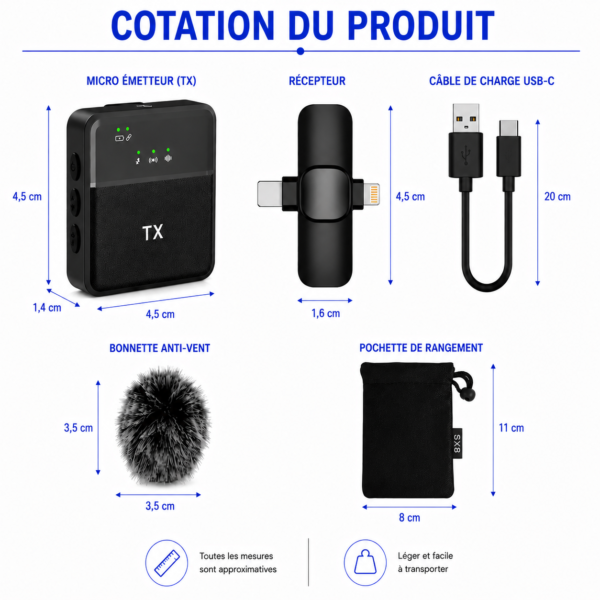 Micro cravate professionnel compatible iPhone Android et PC
