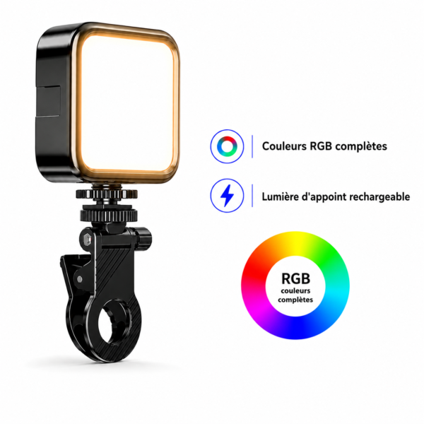 mini lumière rgb pour vlog et streaming