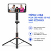 Perche Selfie Bluetooth JC-18H avec lumière LED et trépied intégré