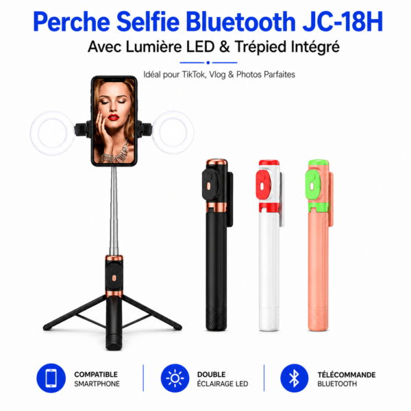 Selfie Stick JC18H pour smartphone Android et iPhone