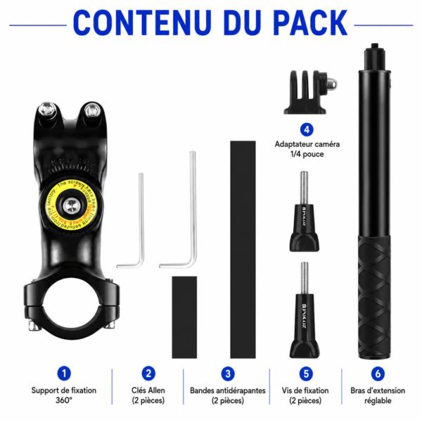 Support téléphone pour moto et vélo avec rotation 360 degrés