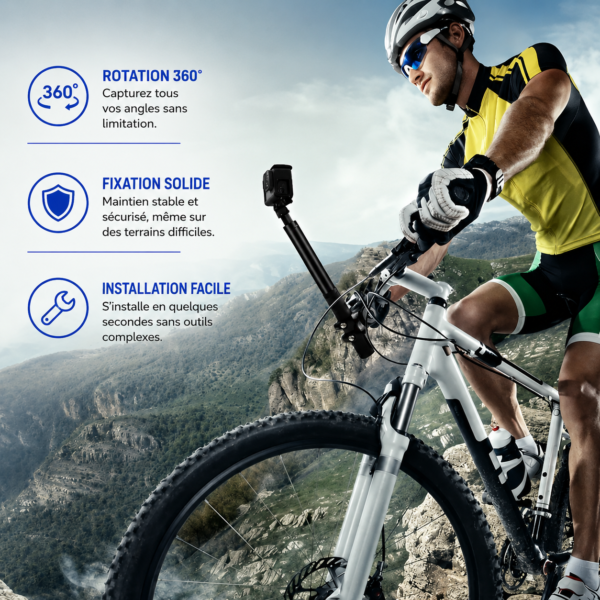 Fixation smartphone robuste pour guidon de moto, vélo et scooter