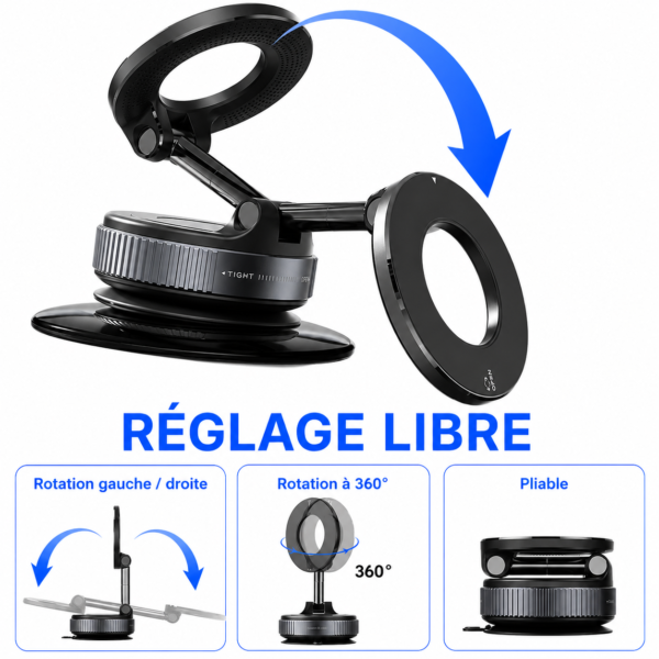 Support téléphone voiture pour GPS, appels mains libres et conduite sécurisée