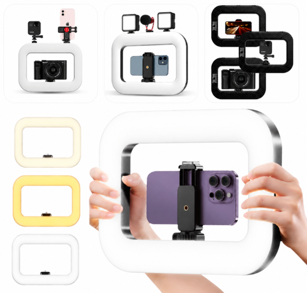 Smartphone Video Rig YM200 avec Ring Light LED – Stabilisateur Vidéo Professionnel 8000mAh pour TikTok, YouTube et Streaming