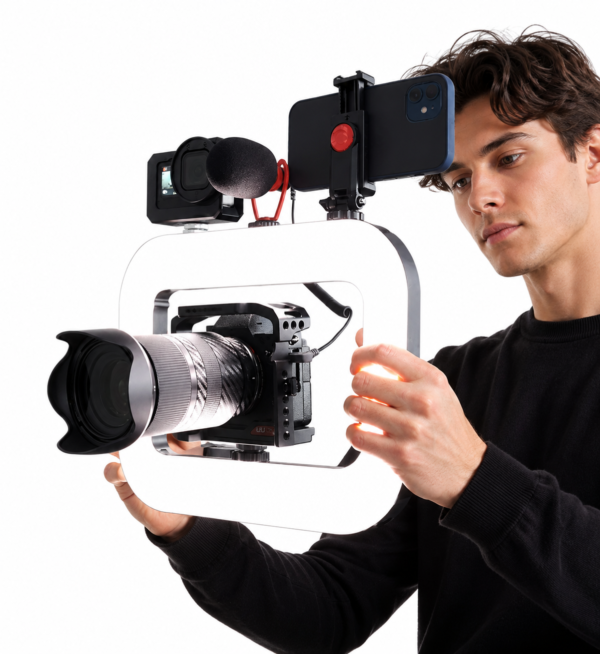 smartphone video rig ym200 avec ring light led