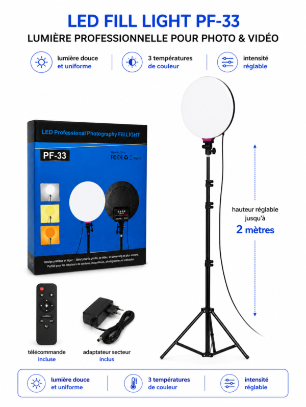 Anneau lumineux LED pour photo et vidéo
