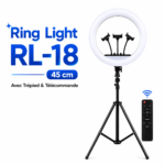 ring light rl18 45 cm avec trépied professionnel