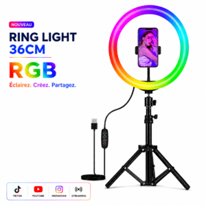 éclairage professionnel tiktok youtube 36 cm