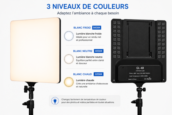 panneau led photo vidéo pour créateur contenu