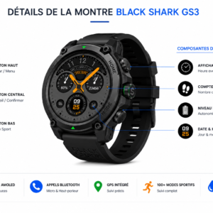 Montre Black Shark GS3 avec appels Bluetooth
