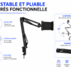 Support tablette avec bras flexible