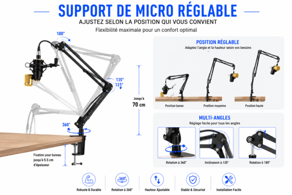 Kit Microphone BM800 avec Carte Son X50