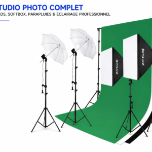 Kit Studio Photo Complet avec fond vert