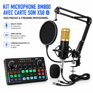 Microphone BM800 avec carte son Bluetooth X50