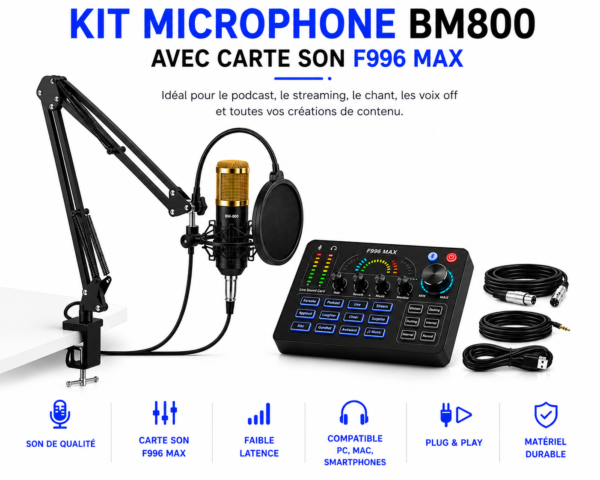 Microphone condensateur BM800 pour streaming