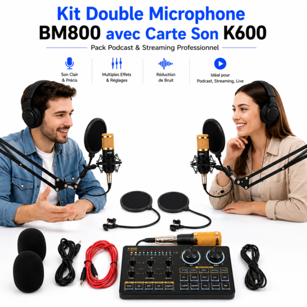 Kit streaming double microphone BM800
