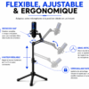 Support microphone de bureau avec trépied