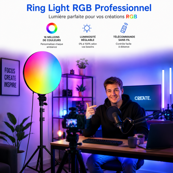 Éclairage LED RGB pour photographie