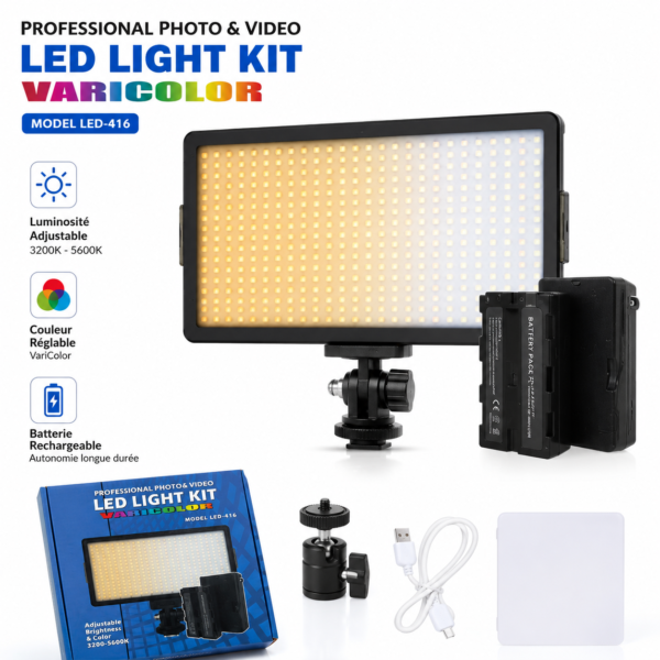 Éclairage LED 416 pour photo et vidéo
