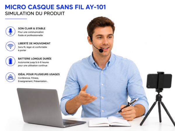Micro Casque Sans Fil AY-101