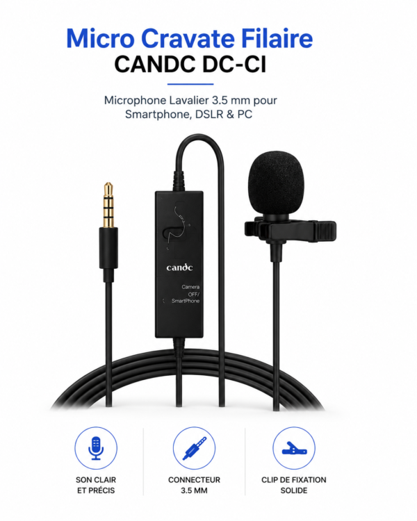 Microphone Lavalier CANDC 3.5 mm