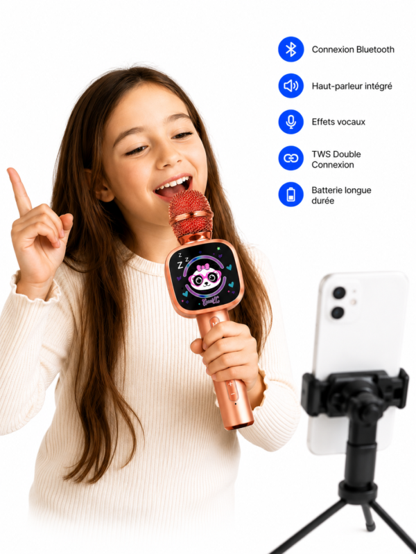 Microphone karaoké sans fil pour enfant