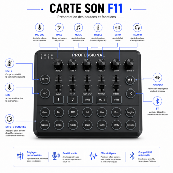 Carte son F11 multifonction