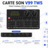 Carte son V99 TWS Bluetooth