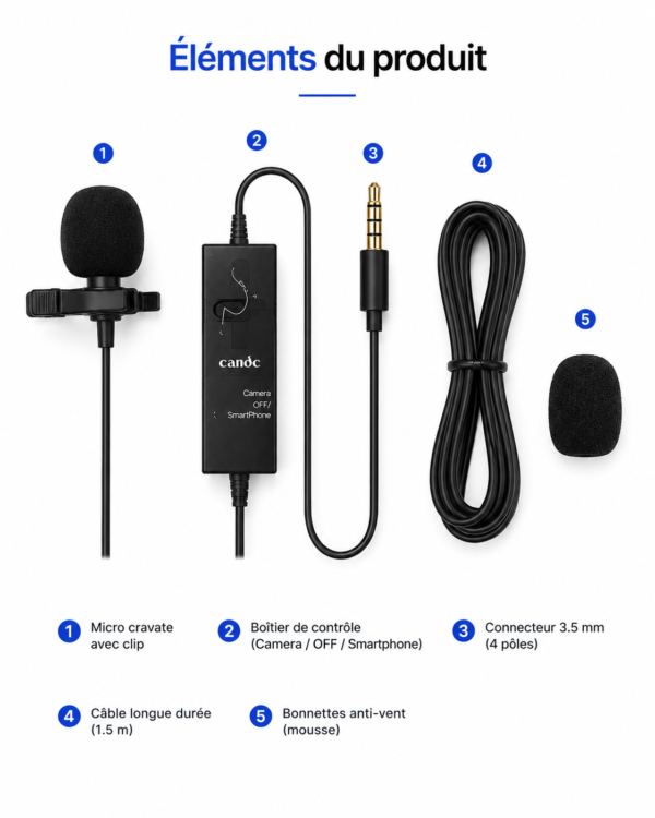 Micro lavalier pour YouTube et Podcast