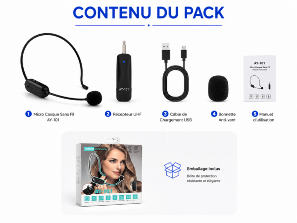 Microphone sans fil pour fitness