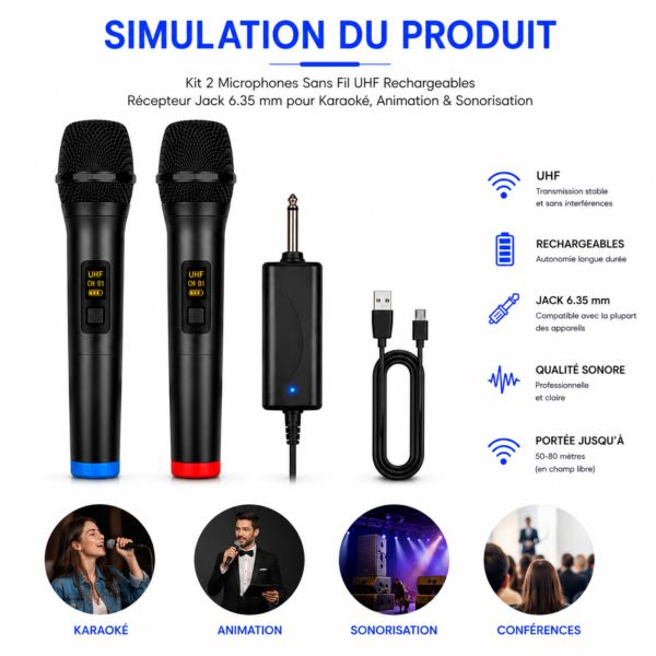 Kit microphones pour enceinte amplifiée