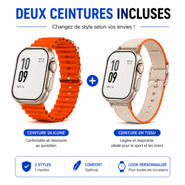 Montre Connectée Bluetooth D100 grand écran HD