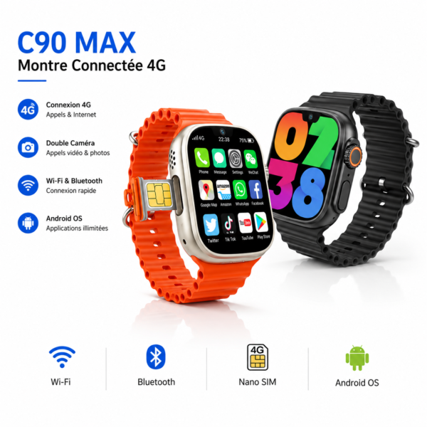 Montre Connectée Double Caméra C90 MAX